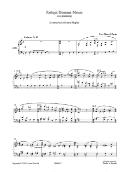 page one of Reliqui Domum Meum (Organ)