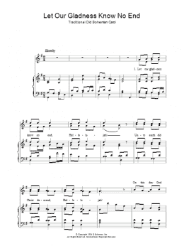 page one of Let Our Gladness Know No End (Piano, Vocal & Guitar Chords)