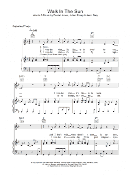 page one of Walk In The Sun (Piano, Vocal & Guitar Chords)