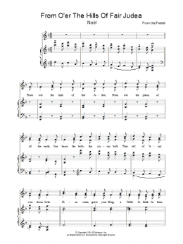 page one of From O'er The Hills Of Fair Judea (Piano, Vocal & Guitar Chords)