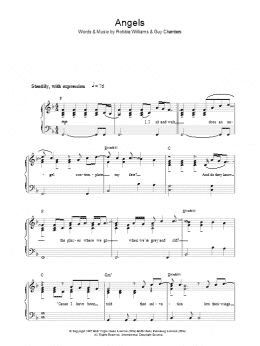 page one of Angels (Piano, Vocal & Guitar Chords (Right-Hand Melody))