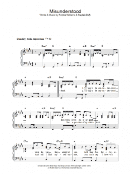 page one of Misunderstood (Piano, Vocal & Guitar Chords)