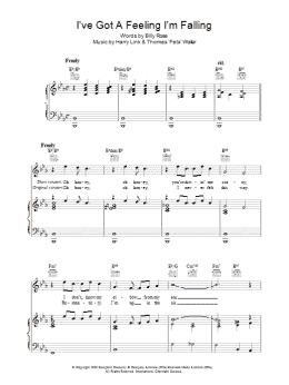 page one of I've Got A Feeling I'm Falling (Piano, Vocal & Guitar Chords)
