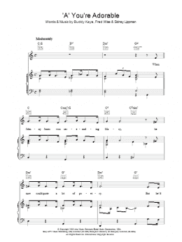 page one of 'A' You're Adorable (Piano, Vocal & Guitar Chords)