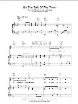 page one of It's The Talk Of The Town (Piano, Vocal & Guitar Chords)