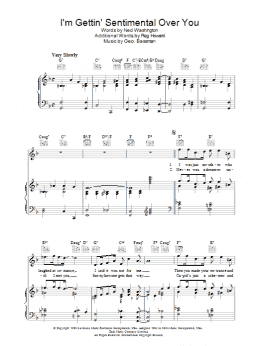 page one of I'm Gettin' Sentimental Over You (Piano, Vocal & Guitar Chords)