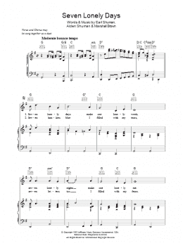 page one of Seven Lonely Days (Piano, Vocal & Guitar Chords)