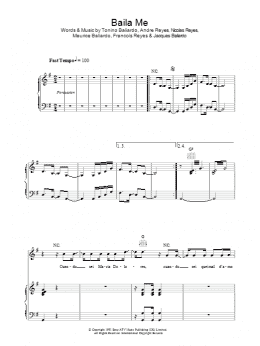 page one of Baila Me (Piano, Vocal & Guitar Chords)