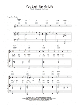 page one of You Light Up My Life (Piano, Vocal & Guitar Chords)
