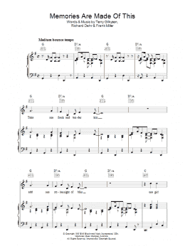 page one of Memories Are Made Of This (Piano, Vocal & Guitar Chords)