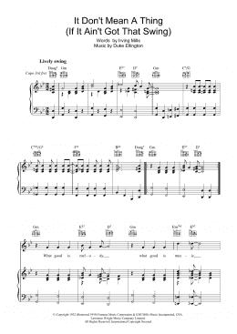 page one of It Don't Mean A Thing (If It Ain't Got That Swing) (Piano, Vocal & Guitar Chords)