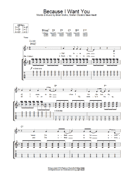 page one of Because I Want You (Guitar Tab)