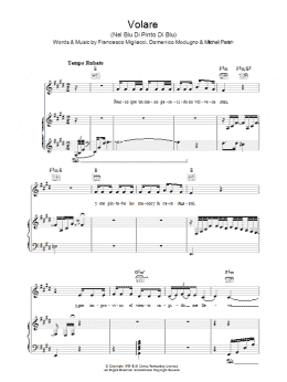 page one of Volare (Nel Blu Di Pinto Di Blu) (Piano, Vocal & Guitar Chords)