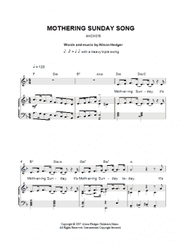 page one of Mothering Sunday Song (Piano, Vocal & Guitar Chords)