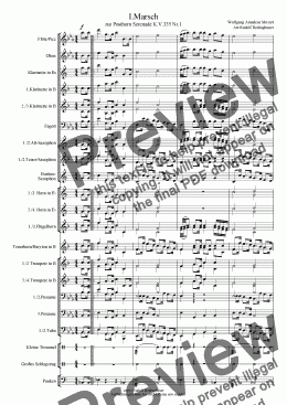 page one of 1. Marsch   W.A.Mozart