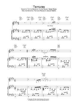 page one of Ternuras (Piano, Vocal & Guitar Chords)