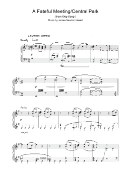page one of A Fateful Meeting/Central Park (from King Kong) (Piano Solo)