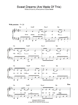 page one of Sweet Dreams (Are Made Of This) (Piano, Vocal & Guitar Chords)