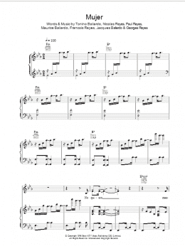 page one of Mujer (Piano, Vocal & Guitar Chords)