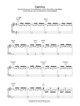 page one of Camino (Piano, Vocal & Guitar Chords)
