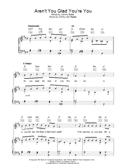page one of Aren't You Glad You're You (Piano, Vocal & Guitar Chords)