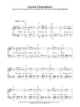 page one of Karma Chameleon (Piano, Vocal & Guitar Chords)