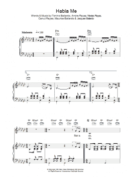 page one of Habla Me (Piano, Vocal & Guitar Chords)