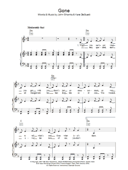 page one of Gone (Piano, Vocal & Guitar Chords)
