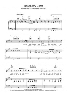 page one of Raspberry Beret (Piano, Vocal & Guitar Chords)