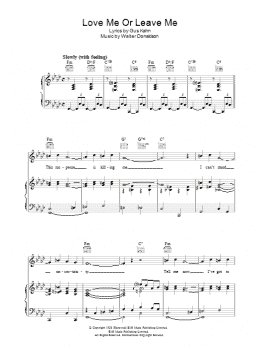 page one of Love Me Or Leave Me (Piano, Vocal & Guitar Chords)