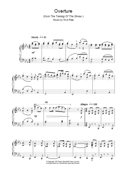 page one of Overture (from The Taming Of The Shrew) (Piano Solo)