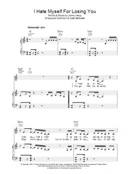 page one of I Hate Myself For Losing You (Piano, Vocal & Guitar Chords)