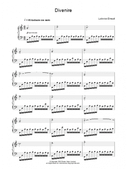 page one of Divenire (Piano Solo)