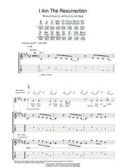page one of I Am The Resurrection (Guitar Tab)