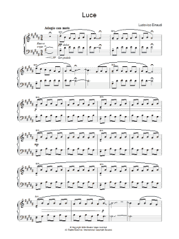 page one of Luce (Piano Solo)