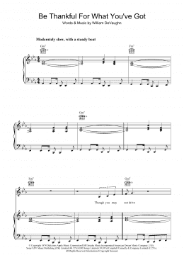 page one of Be Thankful For What You Got (Piano, Vocal & Guitar Chords)