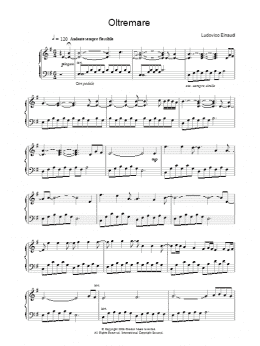page one of Oltremare (Piano Solo)