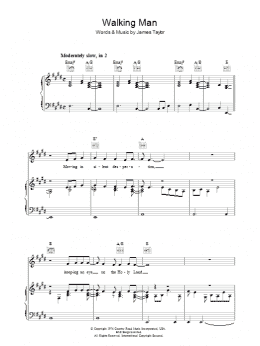 page one of Walking Man (Piano, Vocal & Guitar Chords)