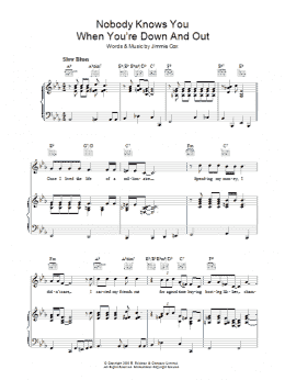 page one of Nobody Knows You When You're Down And Out (Piano, Vocal & Guitar Chords)