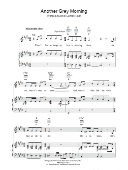 page one of Another Grey Morning (Piano, Vocal & Guitar Chords)