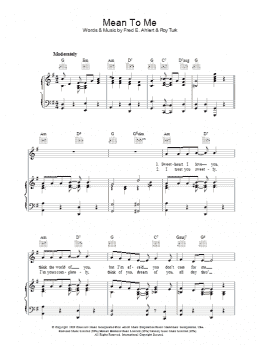 page one of Mean To Me (from Love Me Or Leave Me) (Piano, Vocal & Guitar Chords)