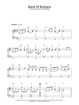 page one of Band Of Brothers (Piano Solo)