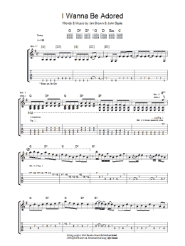 page one of I Wanna Be Adored (Guitar Tab)