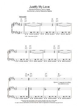 page one of Justify My Love (Piano, Vocal & Guitar Chords)