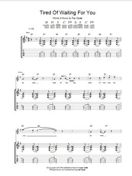 page one of Tired Of Waiting For You (Guitar Tab)