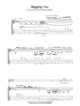 page one of Begging You (Guitar Tab)