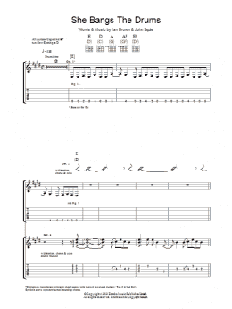 page one of She Bangs The Drums (Guitar Tab)