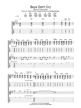 page one of Boys Don't Cry (Guitar Tab)