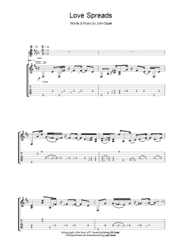 page one of Love Spreads (Guitar Tab)