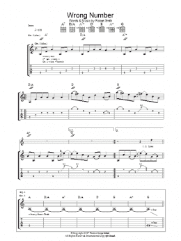page one of Wrong Number (Guitar Tab)